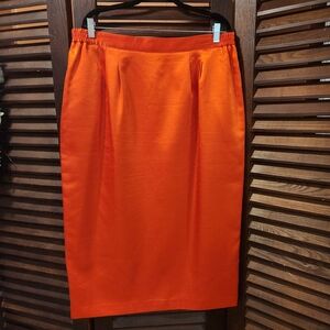 Vintage Vibrant Orange Pencil Skirt
